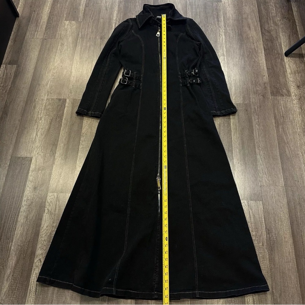 TOV Los Angeles Denim Trench Coat (Black-44) - Picture 6 of 8